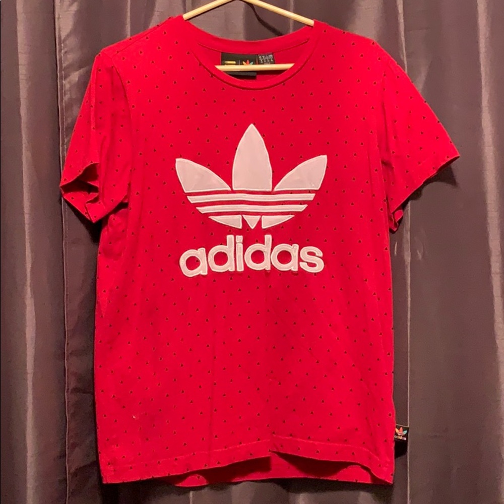 Red Adidas X Pharrell Williams shirt